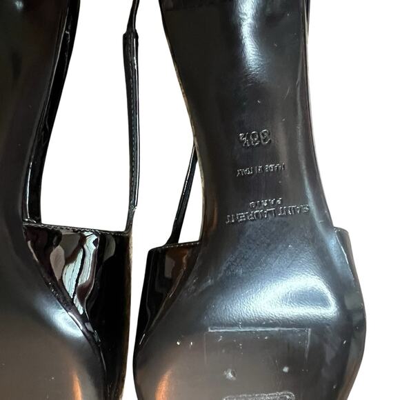 Saint Laurent Tom Slingback Pump 60 Black Patent Leather NEW EU 36.5 US 6.5 - Picture 15 of 16